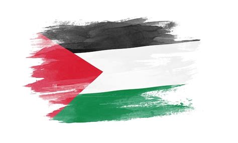 Premium Photo Palestine Flag Brush Stroke National Flag On White