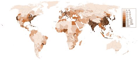 1 World Population Density Peoplekm 2 Source World Population