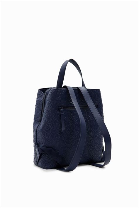 Small geometric embossed backpack – FigChic