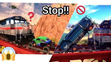 Truck Vs Train Buggy Vs Train Try To Stop Train Off The Road Gameplay