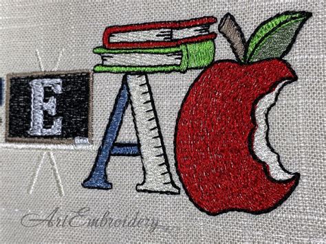 Teacher Word Art - 6x10 - Products - SWAK Embroidery