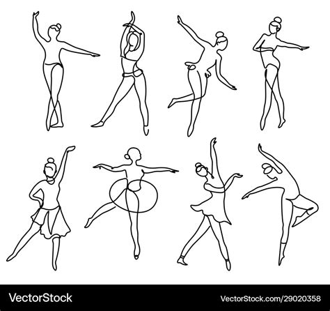 Continuous line sketch drawing ballet dancer Vector Image