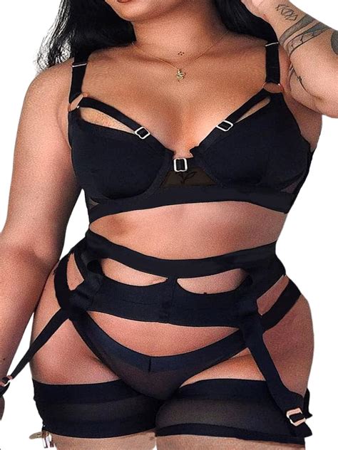 Amazon Kaei Shi Garter Lingerie For Women Curvy Strappy Underwire