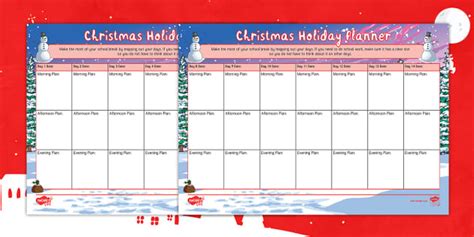 Staff Wellbeing Christmas Holiday Planner Professor Feito