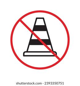 Forbidden Road Cone Icon Warning Caution Stock Vector Royalty Free