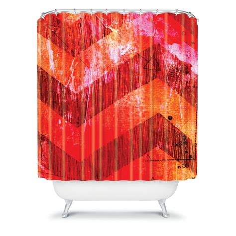 Sophia Buddenhagen Red Chevron Shower Curtain Chevron Shower Curtain