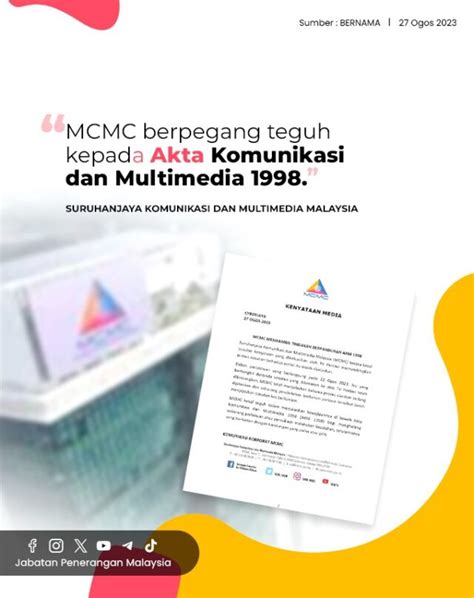 Mcmc Berpegang Teguh Kepada Akta Komunikasi Dan Multimedia