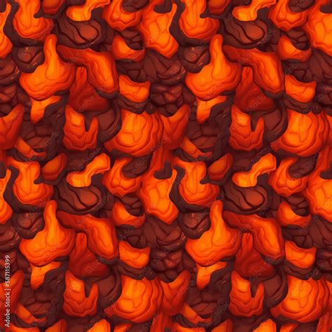 Seamless Tileable Fire And Flame Magma Lava Volcanic Stylized Game Mmo