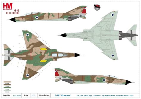 Mcdonnell Douglas F 4e Kurnass 109 201st One Sqn Idf Af 1974 7