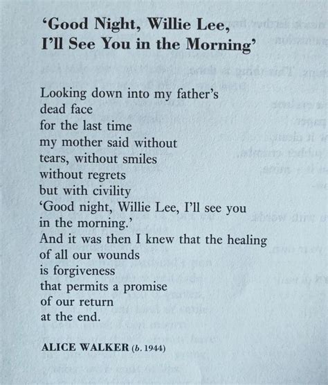 Good Night Willie Lee Alice Walker Words Alice Walker Sayings