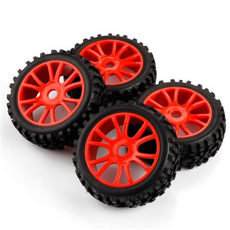 4 RC 1 8 Scale Off Road Car Buggy Tires 17mm Hex Wheels For Redcat HSP