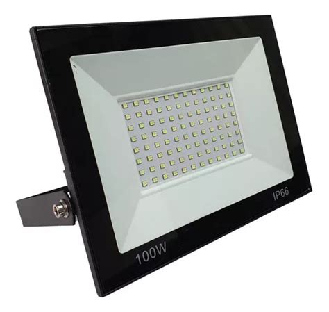 Foco Led De W Smd Impermeable Ip Bivolt Color Negro Luz