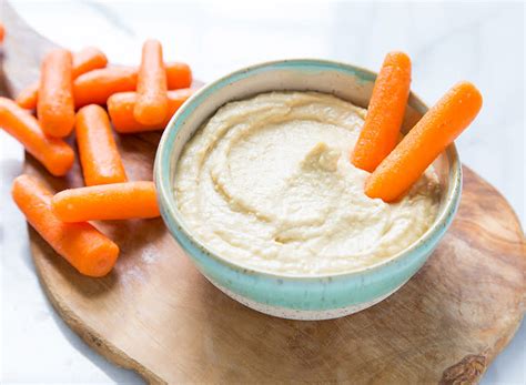 Carrots And Hummus Healthy Snack | Vegetarian Recipes