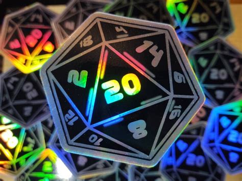 Holographic D20 Vinyl Sticker Scratch Resistant Etsy