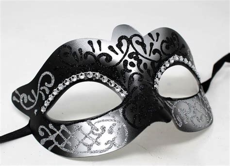 Black And Silver Diamonte Masquerade Mask Folksy