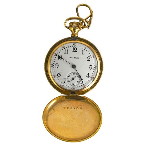 Waltham Seaside 14 Karat Yellow Gold Full Hunter Pocket Watch 7j 1901 At 1stdibs Waltham