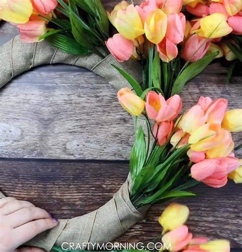 How To Make A Spring Tulip Wreath Crafty Morning