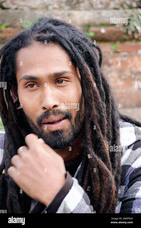 Faces of Nepa: Young Adult Man with Dreadlocksl Stock Photo - Alamy