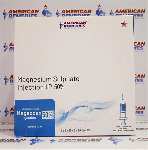 Magnesium Sulphate Injection Ip 1000 Mg2 Ml Magsocan 50 Injection At Best Price In Mumbai