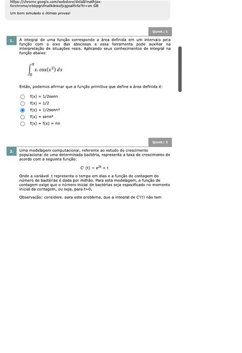 C Lculo Diferencial E Integral I Simulado Avaliando O Aprendizadoa