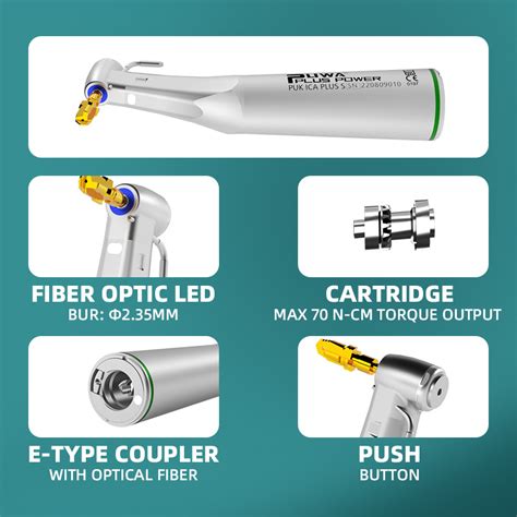 Supply Implant Contra Angle Push Button With Fiber Optic Handpiece