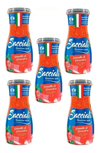 Passata De Tomate Rústica Sacciali Di Pomodoro 520g c 5und Frete grátis