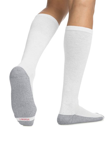 Hanes Comfortblend® Over The Calf Crew Socks 6 Pack White 6 12 Mens