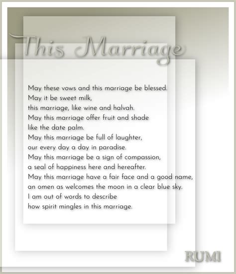 This Marriage Rumi Marriage Poems