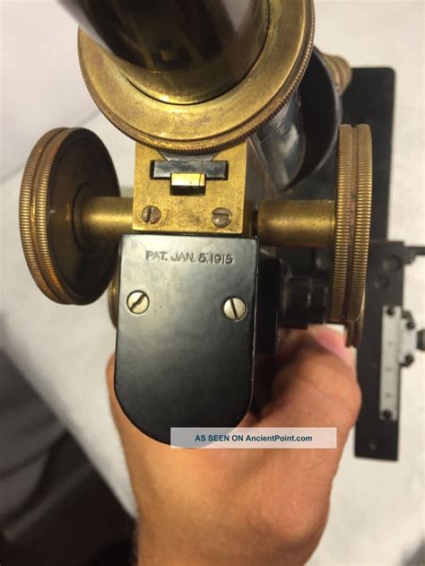 Vintage 1915 Bausch And Lomb Microscope Brass Cast Iron