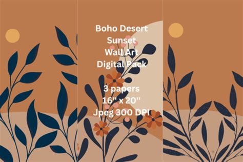 Boho Desert Sunset Wall Art Graphic by DigitalArt Plus · Creative Fabrica