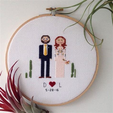 Custom Bride And Groom Wedding Cross Stitch For Megan Etsy Wedding