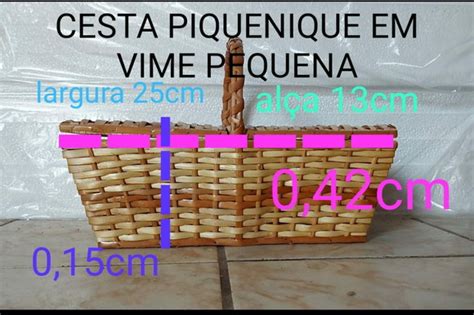 Cesta Piquenique Em Vime Pequena Elo7 Produtos Especiais