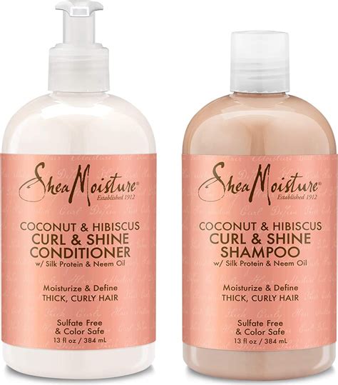 Buy Shea Moisture Shampoo And Conditioner Set Coconut And Hibiscus Curl And Shine Curly Hair