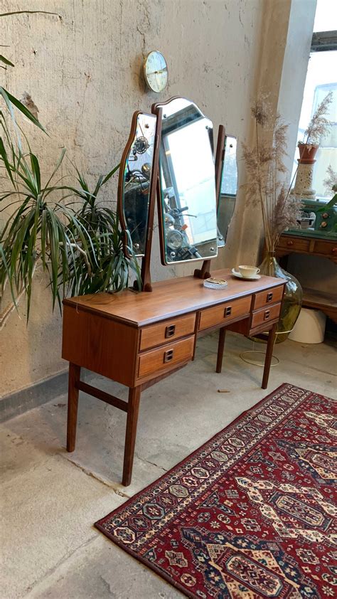 Toaletka Z Lustrem Norwegia Lata Vintage Mid Century Modern