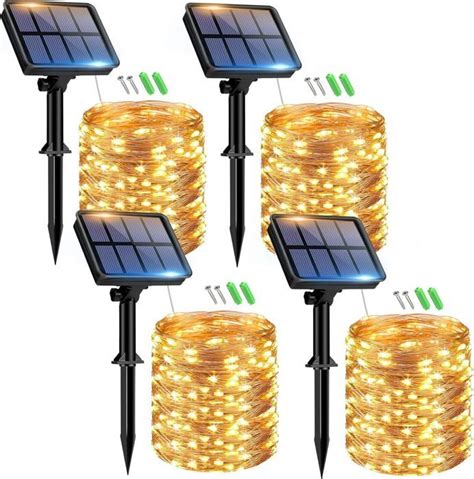 Lot De Guirlande Solaire Exterieur M Led Guirlande Lumineuse