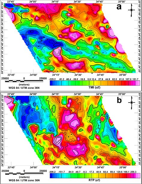 A Total Magnetic Field Intensity Tmi Map B Reduced To The