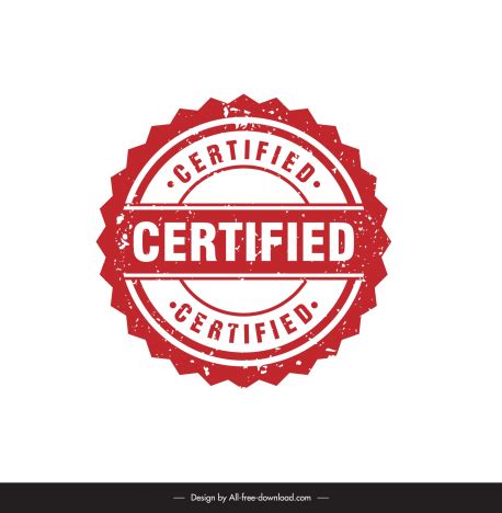 Certificate Stamp Template Flat Classical Serrated Circle Vectors Stock