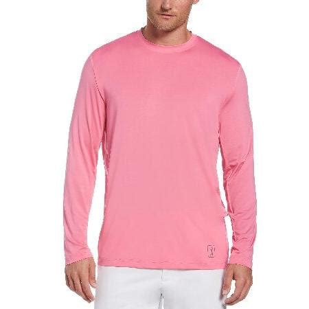 Pga Tour Men S Mixed Media Sun Protection Long Sleeve Crew Neck Golf