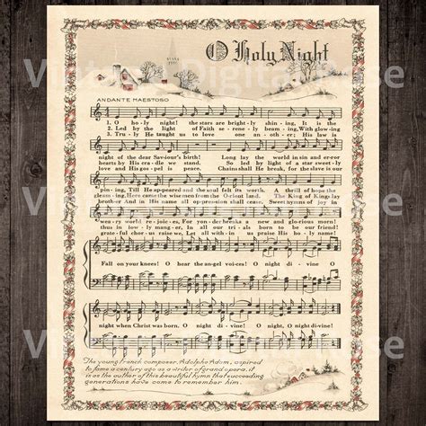 Printable Vintage Christmas Carols Color Illustrations Best - Etsy