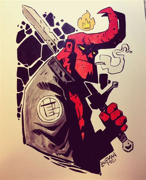 Derek Laufman Laufman On X Hellboy Art Cartoon Drawings Cartoon