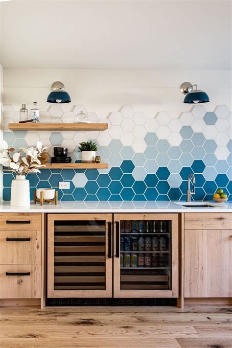 Ombre Hexagon Backsplash Fireclay Tile