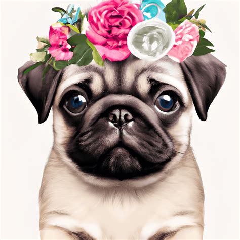 Cute Baby Pug Illustration · Creative Fabrica