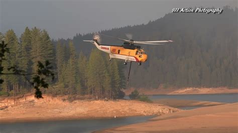 Helicopters Using Jenkinson Lake As A Dip Pond To Fight The Caldor Fire