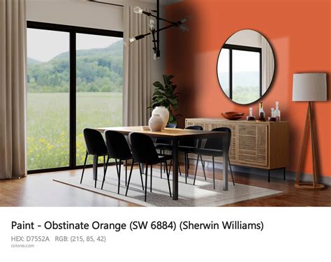 Sherwin Williams Obstinate Orange Sw Paint Color Codes Similar