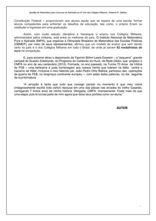 Apostila de matemática para concurso de admissão ao 6º ano dos colégios