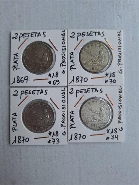 Spain Provisional Government 1868 1871 2 Pesetas 1869 1870