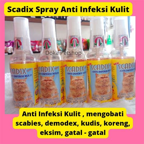 Jual Scadix Spray Obat Anti Infeksi Kulit Kucing Gatal Koreng Shopee