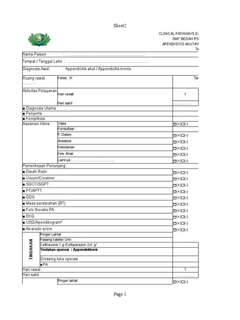 Clinical Pathway Appendicitis Pdf