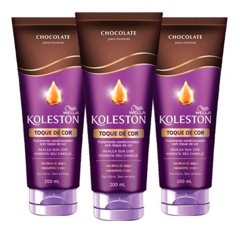 Kit 3x1 Condicionador Toque De Cor Chocolate Koleston 200ml Frete grátis