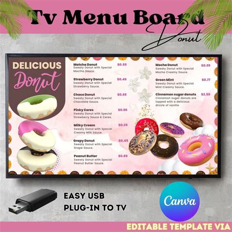 Mordern Donuts Menu Board Idea Donuts Menu For Digital Signage Tv